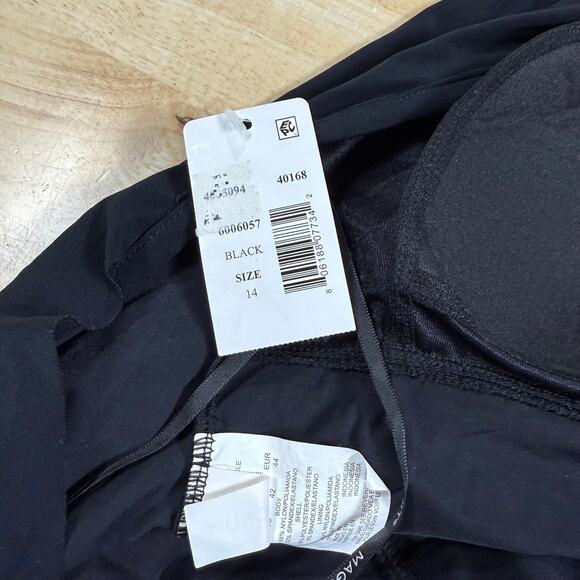 Magicsuit NWT Bianca One Piece Romper Swimsuit Black Size 14 Halter Wireless Bra - Picture 4 of 10